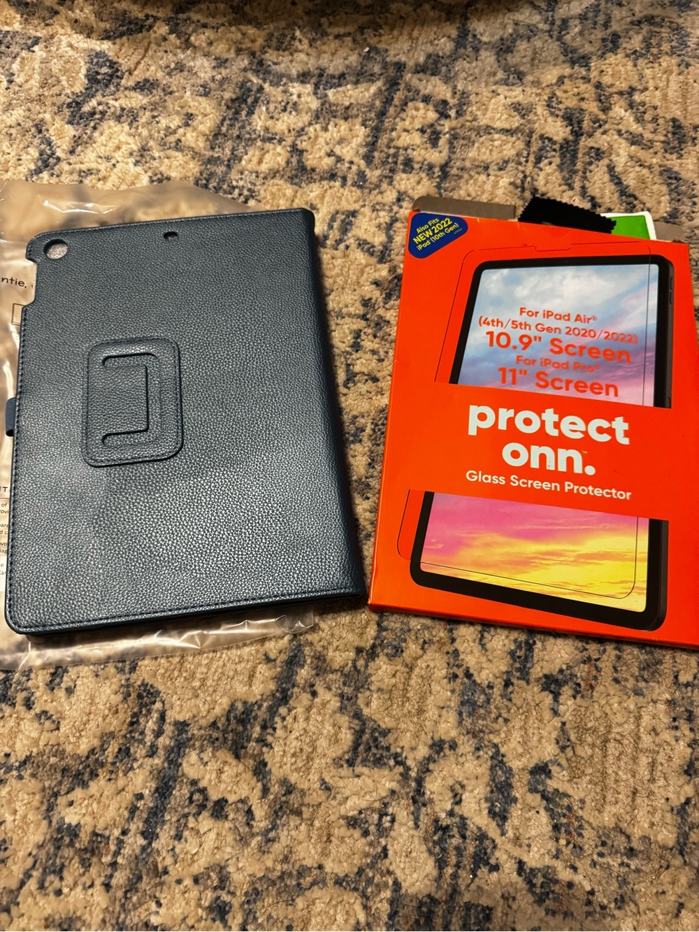 Protect•onn Glass Screen Protector & Black Tablet Case Bundle (4th/5th Gen iPad)